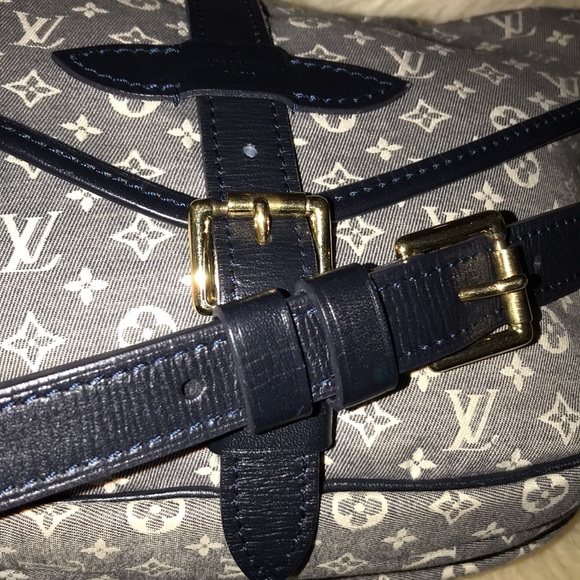 Louis Vuitton Navy Mini Lin Saumur Crossbody Bag - Picture 8 of 14